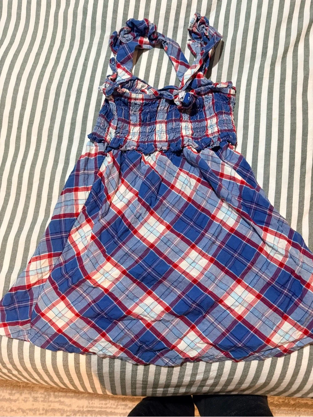 Old Navy Blue, Red & White Plaid Sundress